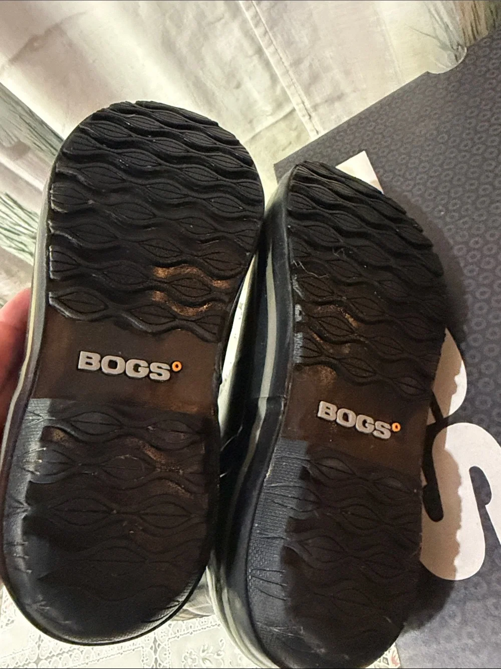 Bogs Women's Black and Grey Plaid Waterproof Snow/Rain Boots